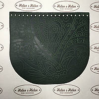 Клапан для сумки "Візерунок". Смарагдовий