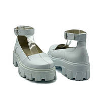 Жіночі туфлі на тракторній підошві зі шкіри молочного кольору “Style Shoes”, фото 11