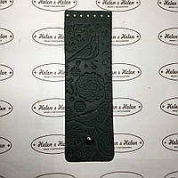 Клапан для сумки вузький. "Птички". Смарагдовий