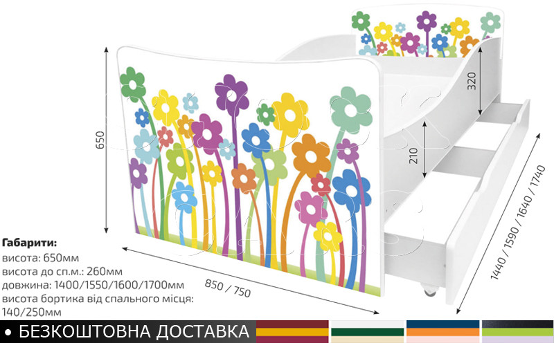 Кровать Молния Маквин для мальчика 4 модели детская мебель: комод, шкаф , полка, шкаф-купе, стол - фото 3 - id-p324597106