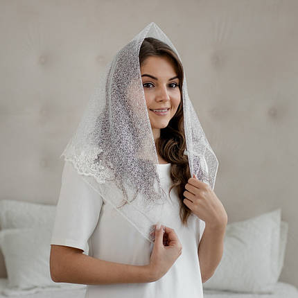Весільна біла хустина Елеонора, фото 2