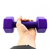 Килимок для йоги, фітнесу, спорту (йога мат, каремат) + гантелі для фітнесу 2шт по 1кг OSPORT Set 68 (n-0098) Сіро-фіолетовий, фото 5