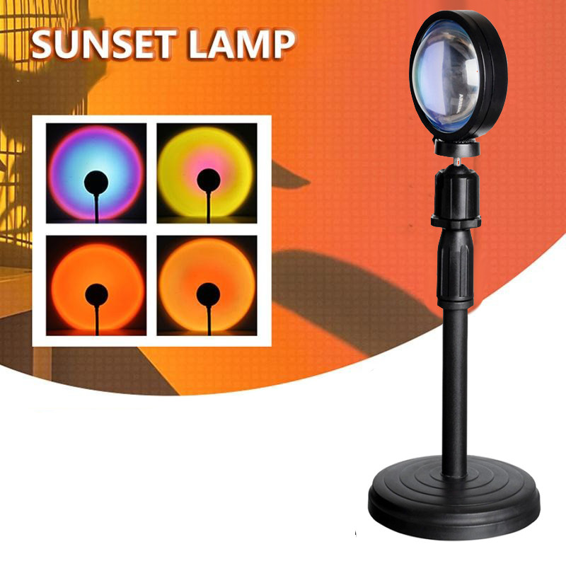 Проекційний світильник Sunset Lamp USB з ефектом заходу/світанку YD009 (Чорний)