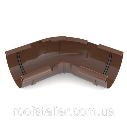 Кут внутрішній регульований 120° - 145° ПВХ BRYZA / БРИЗА 125мм коричневий Польща, фото 1