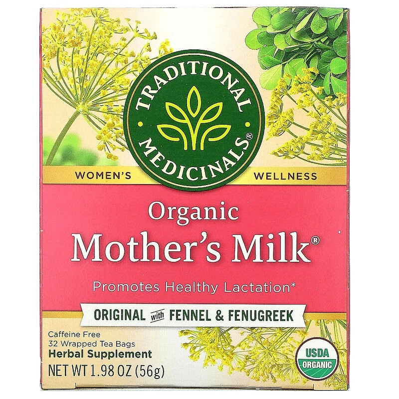 Органічний чай з фенхелем і пажитником Traditional Medicinals Mother's Milk для лактації 32 чайних пакетиків