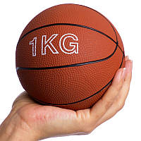 Медбол утяжеленный медицинский мяч 1 кг для фитнеса кроссфита реабилитации SC-8407-1