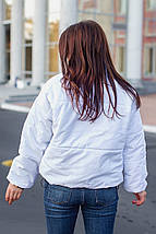 Коротка зимова жіноча куртка з плащової тканини розмір Onesize (42-52), фото 2