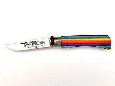 Ніж Antonini OLD BEAR 9307/21_MAK - Rainbow - з райдужної рукояттю