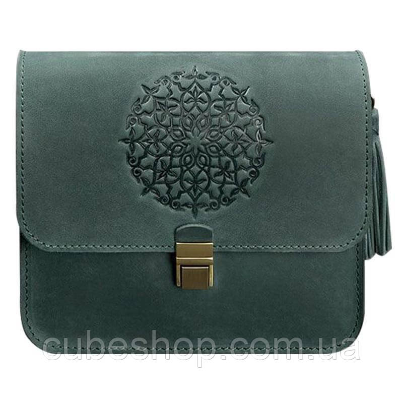 Жіноча шкіряна сумка "Лілу" смарагд