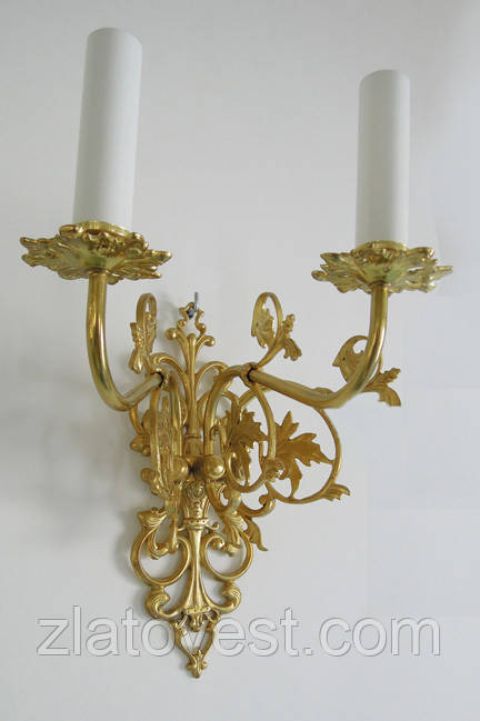 Бра 3-х рожкове "ДУГА" латунне, фото 1