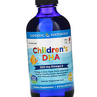 Риб'ячий жир для дітей Nordic Naturals children's DHA 530 mg Omega-3 237 мл полуниця