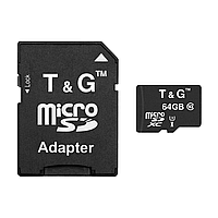 Карта памяти MicroSDXC 64GB UHS-I U3 Class 10 T&G + SD-adapter (TG-64GBSDU3CL10-01)