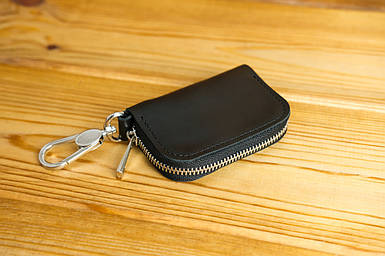 Чохол для автоключа з натуральної шкіри колір Чорний