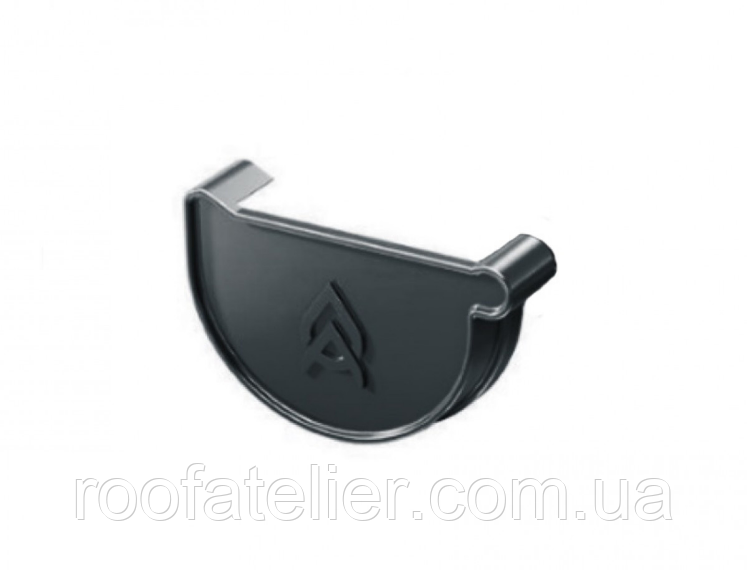 Заглушка ринви права/ліва ProAqua/Проаква 125мм графітовий Польща