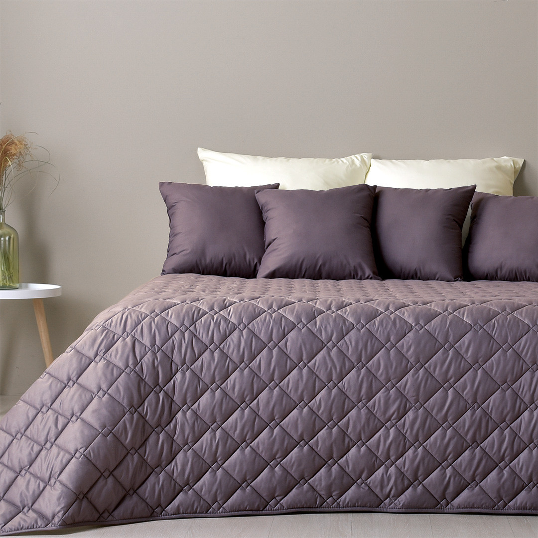 Покривало IDEIA - Стиль Cube двостороннє шоколад/бежевий 140*210, фото 1