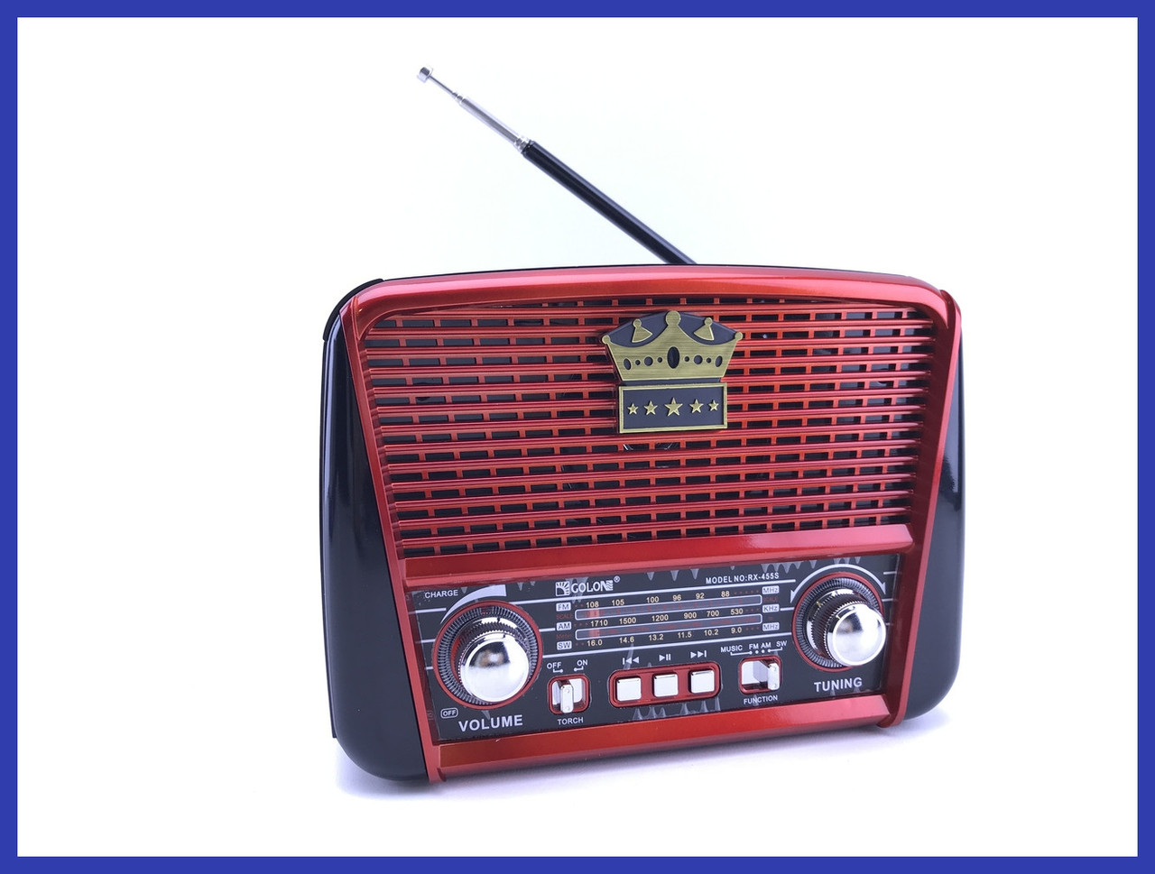 Радіоприймач FM RX-455S USB/акумулятор у стилі ретро, фото 1