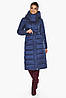 Куртка довга жіноча колір синій оксамит модель 43110, фото 2