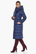 Куртка довга жіноча колір синій оксамит модель 43110 40 (3XS), фото 2