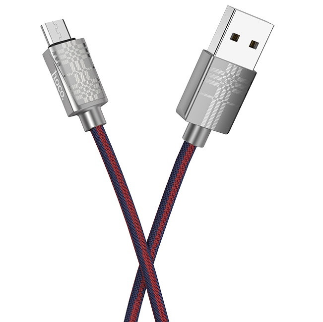 Кабель для заряджання телефону MicroUSB Android Treasure Hoco U61 | 1.2m, 2.4A | Синій, фото 1