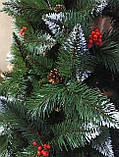 Елітна 2м з калиною і шишками новорічна штучна ялинка святкова, фото 3