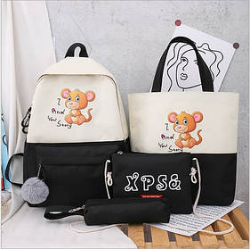 Оригінальний кольоровий набір для школярки 4в1 з мишеням