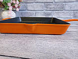 Сковорода чавунна зі зливними носиками, 25х25 см, без кришки, для всіх різновидів плит, OMS (Туреччина), оранж, фото 9