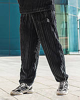 Спортивні штани Оверсайз плюшові OGONPUSHKA Kiss чорні S