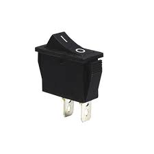 Перемикач вузький KCD3-001 ON-OFF, 2pin, 220 V, чорний, фото 1