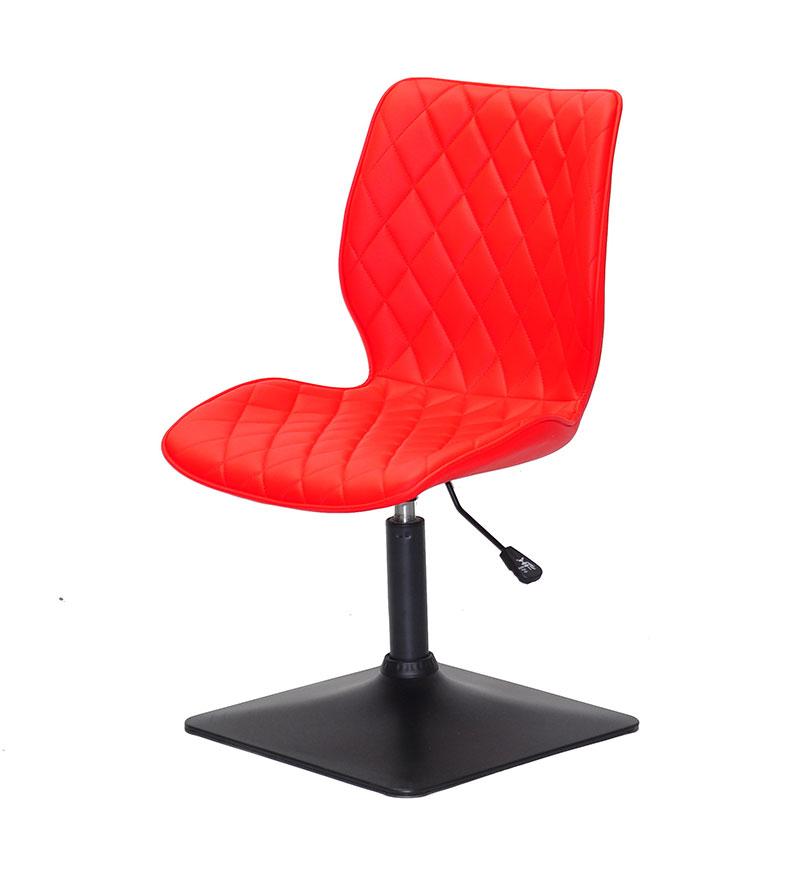 Стілець Toni 4BK-Base червоний 1007 шкірозамінник на чорній квадратній опорі з регулюванням висоти сидіння, фото 1
