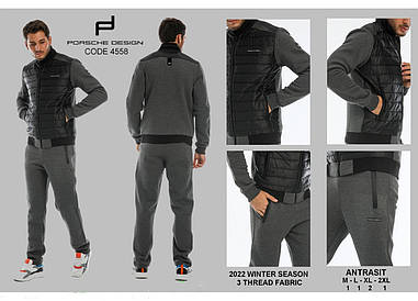 Чоловічий зимовий з начосом спортивний костюм Porsche Design Туреччина