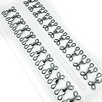 Гачки пришивні чорні SIZE No 4, 2,4 см, 12 шт.