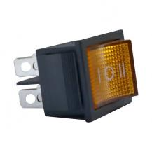 Перемикач широкий з підсвіткою KCD-4, ON-OFF TCOM, 4pin, 15A, 220V, жовтий, фото 1