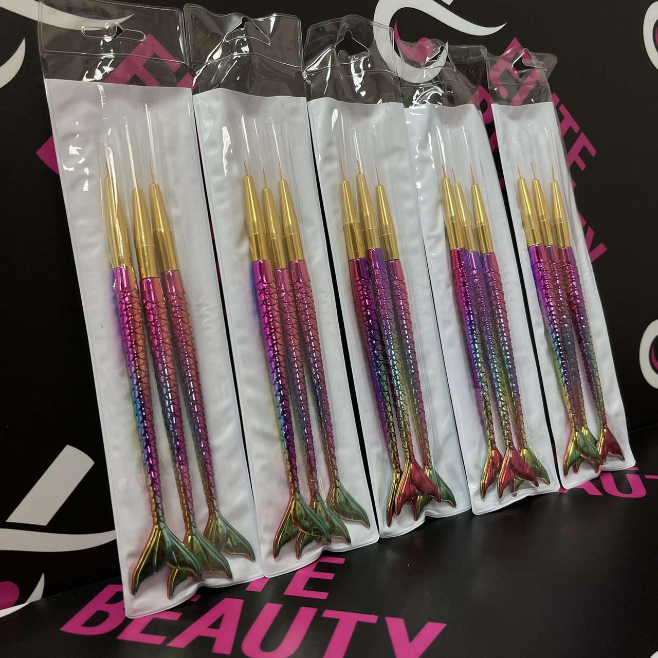 Кисті Fabiyan для дизайну та розпису нігтів 3 шт