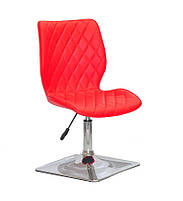 Стілець Toni 4CH-Base червоний 1007 шкірозамінник на хромованій квадратній опорі з регулюванням висоти сидіння, фото 6