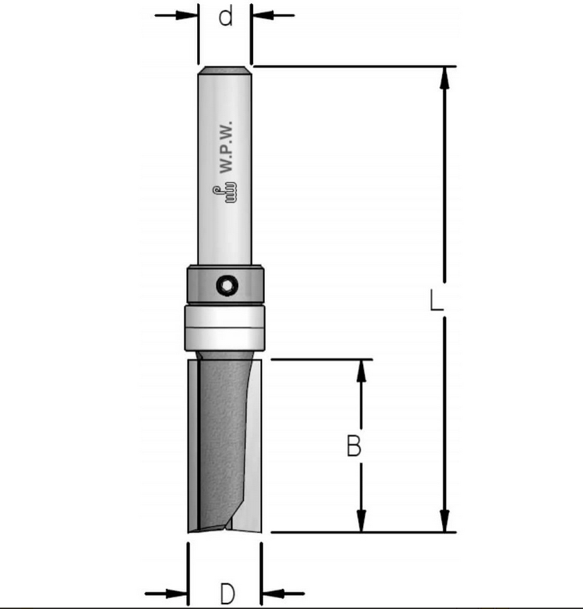 Фреза обгонная кромочная WPW D12, B25, d8, z2 (PF41205)