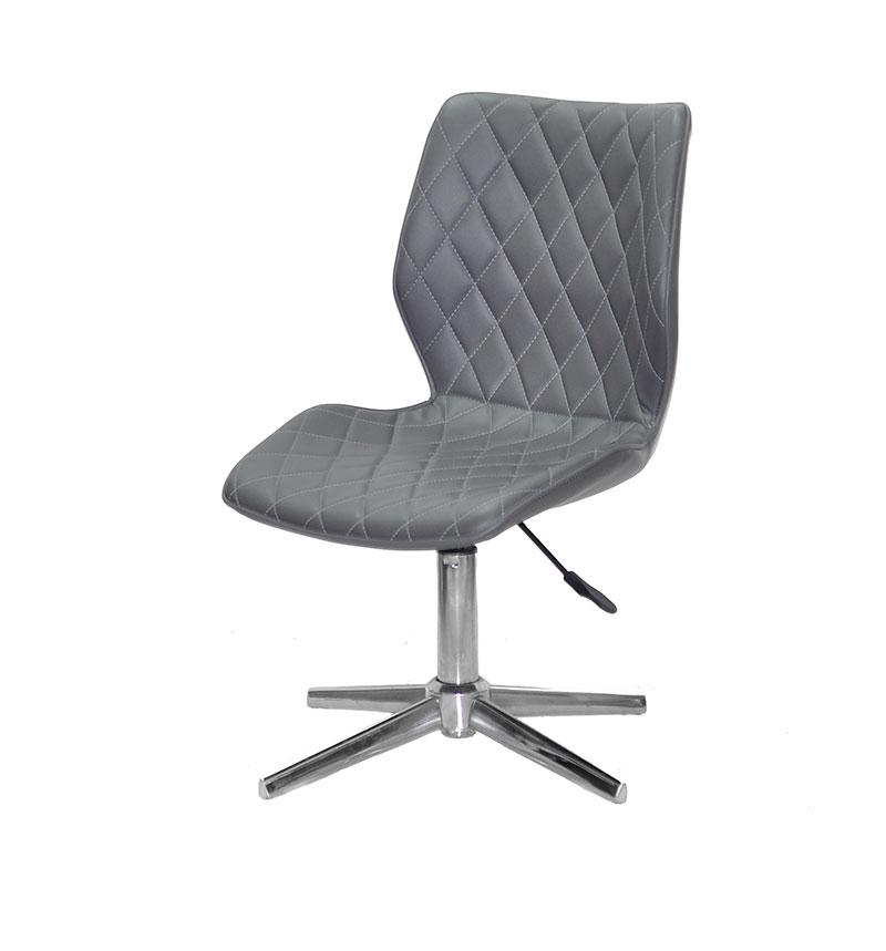 Стілець Toni Modern Base сірий 1001 шкірозамінник на хромованій хрестовині зі стопками, фото 1