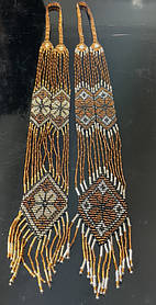 Гердан ручного плетіння із Бісера в Золотистоту та Чорному Тонах