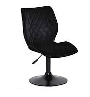 Стілець Toni BK-Base велюр чорний В-1011 на чорній круглій опорі з регулюванням висоти сидіння, фото 3