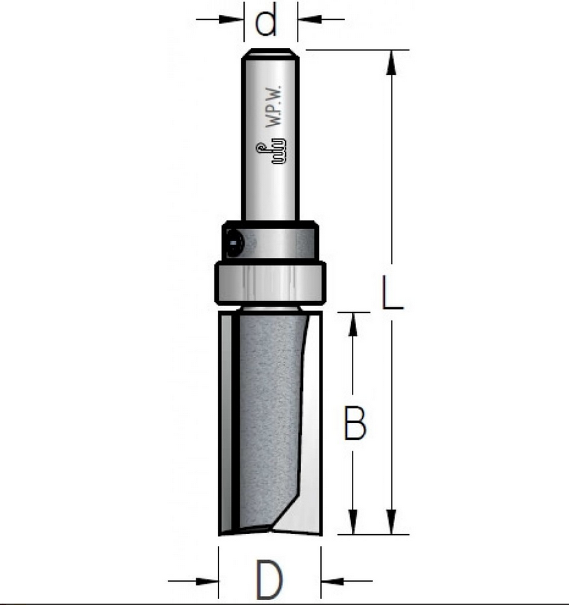 Фреза обгонная кромочная WPW D12,7 B25, d6, z2 (PF41273)