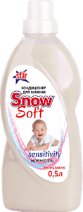 Кондиціонер для білизни Snow Soft Sensitivity (для чутливої шкіри, дитячий) 500 мл, фото 1