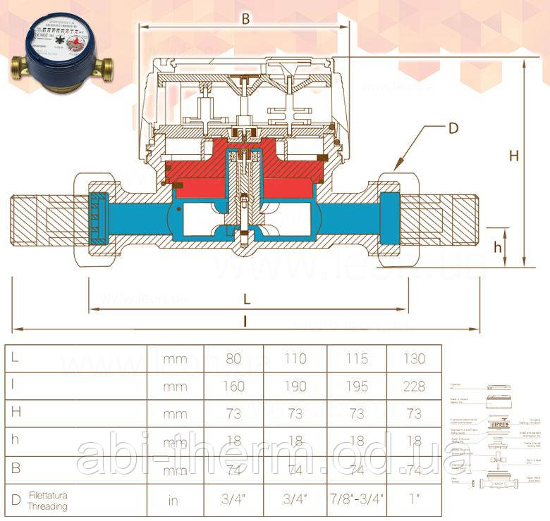 2019рік!!! Лічильник води B-Meters GSD8 RFM DN15-1/2" L110 30°C MID Q3-2.5 MID-R160 ANTIMAG VER 2019рік!!! - фото 2 - id-p1500071319