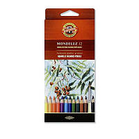 Художні кольорові акварельні олівці 12 кол. Mondeluz KOH-I-NOOR