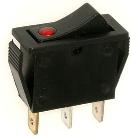 Перемикач вузький з підсвічуванням IRS-101E-1C ON-OFF TCOM, 3pin, 15A, 220V, червоний, фото 1