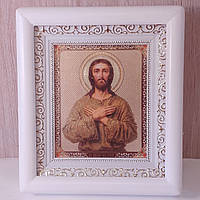 Икона Божий святой человек , лик 10х12 см, в белом деревянном киоте