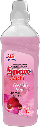 Кондиціонер для білизни Snow Soft Fressia Tropical (Тропічна фрезія) 1 л, фото 1
