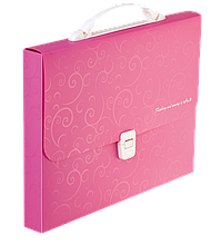 Пластиковий портфель а4 buromax bm.3719-10 35мм barocco рожевий
