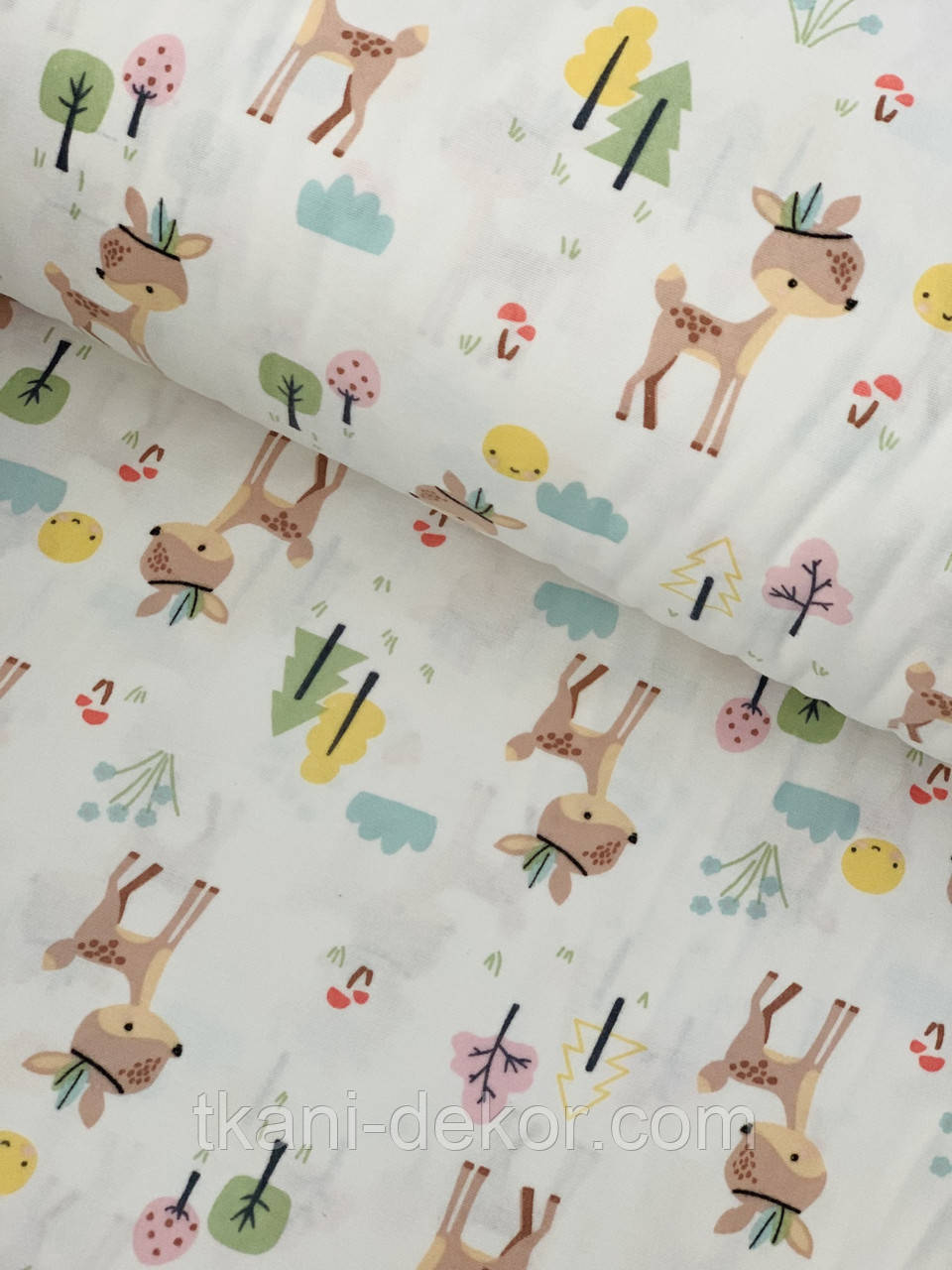 Фланель Оленята і дерева, фото 1