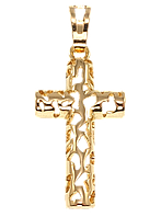 Кулон Xuping Позолота 18K "Декоративный Крест с узором вырезами" для цепочки до 6мм
