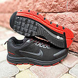 Зимние мужские кроссовки Nike Air Shield теплые на флисе термо осень-зима черные с красным. Фото в живую, фото 4