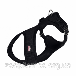 Шлея м'яка Trixie Soft для собак XXS-XS 25-35 см 15 мм, чорна нейлон, фото 1